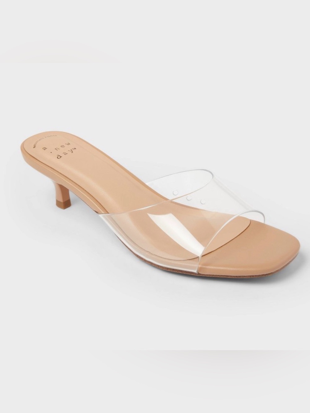 a new day Nude Clear Strap Kitten Heel Mule